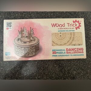 Project Mechanical Dancing Ballerinas 3D Puzzle Music Box - Brown and Cream